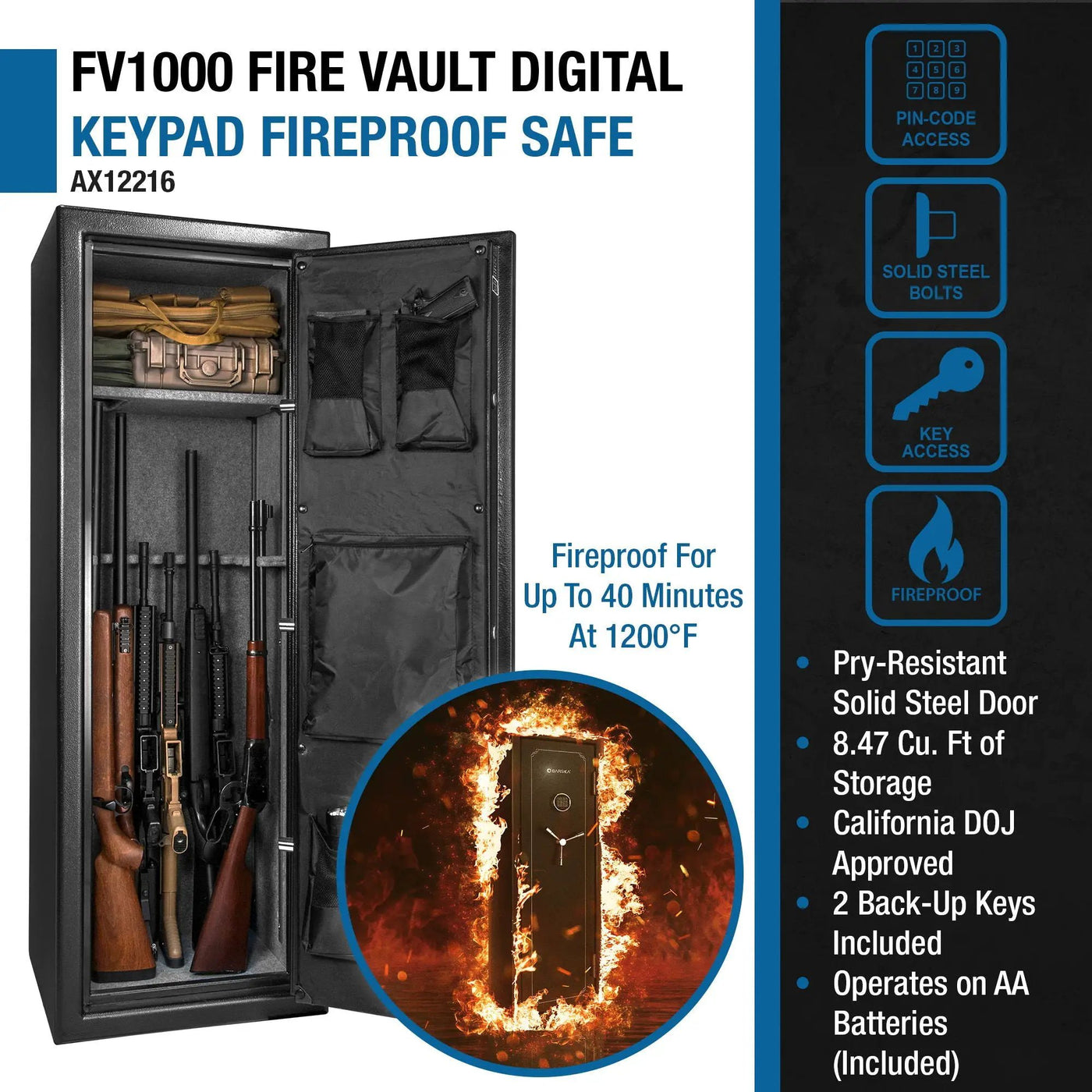 Tall Fireproof Protection Safe Vault by HouseOfZazla