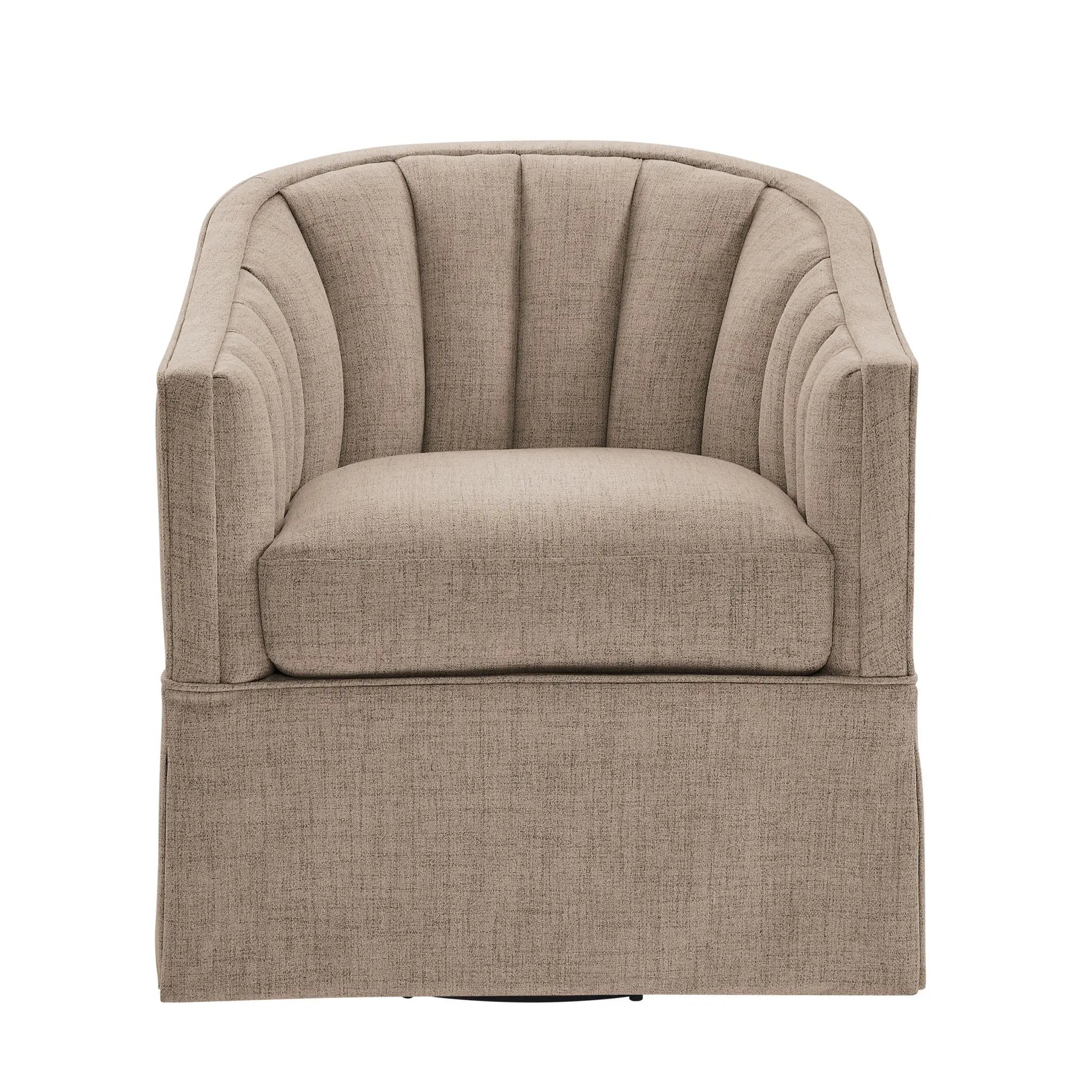 Solitude - Skirted Swivel Accent Chair With Hemp Like by HouseOfZazla