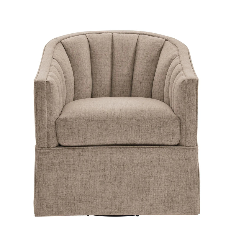 Solitude - Skirted Swivel Accent Chair With Hemp Like by HouseOfZazla
