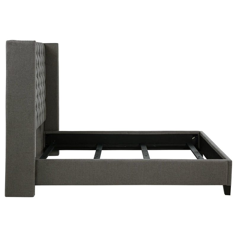Lendra - Upholstered Wingback Bed With Tufted Headboard by HouseOfZazla