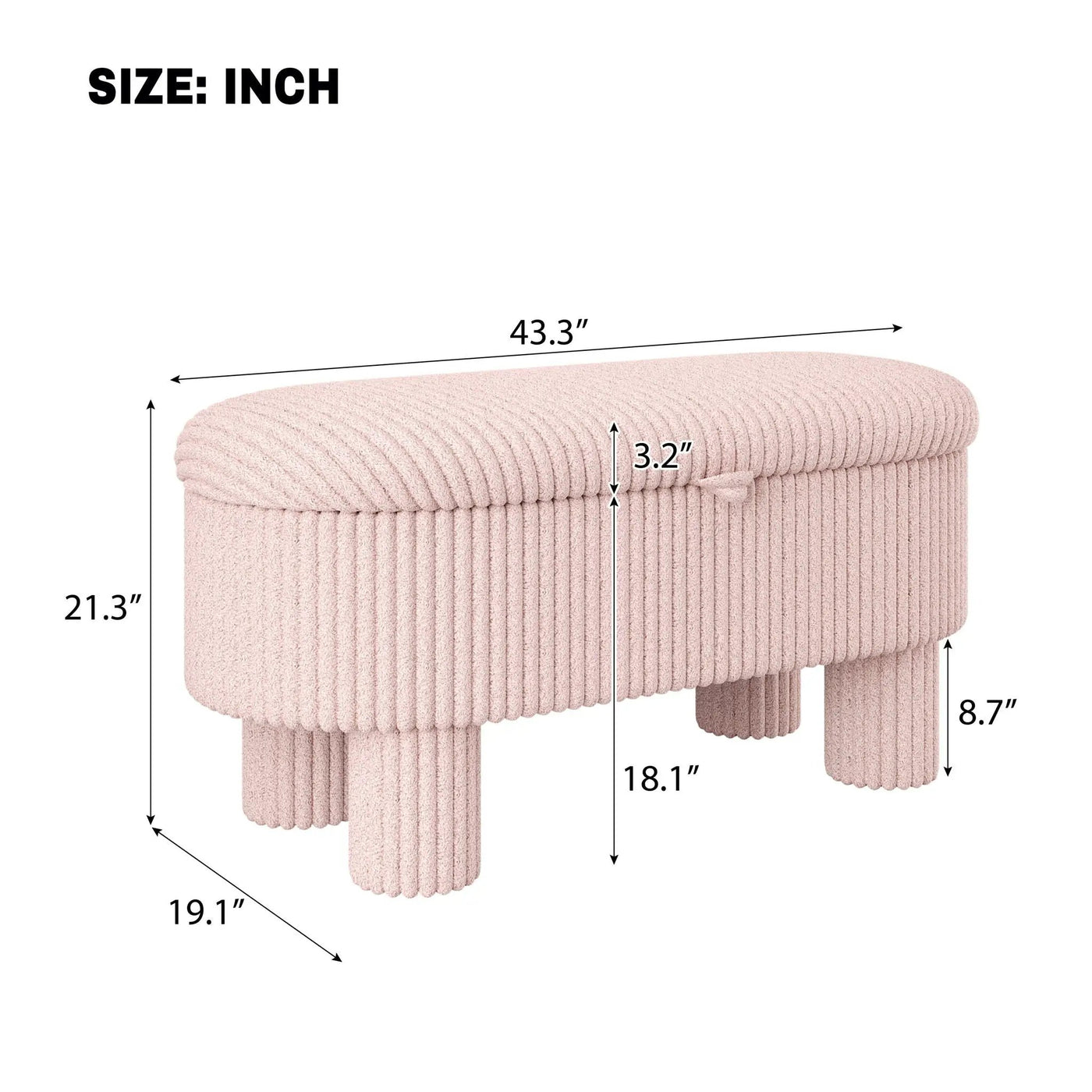 Storage Ottoman Upholstered Bench With Lift-Top Storage by HouseOfZazla
