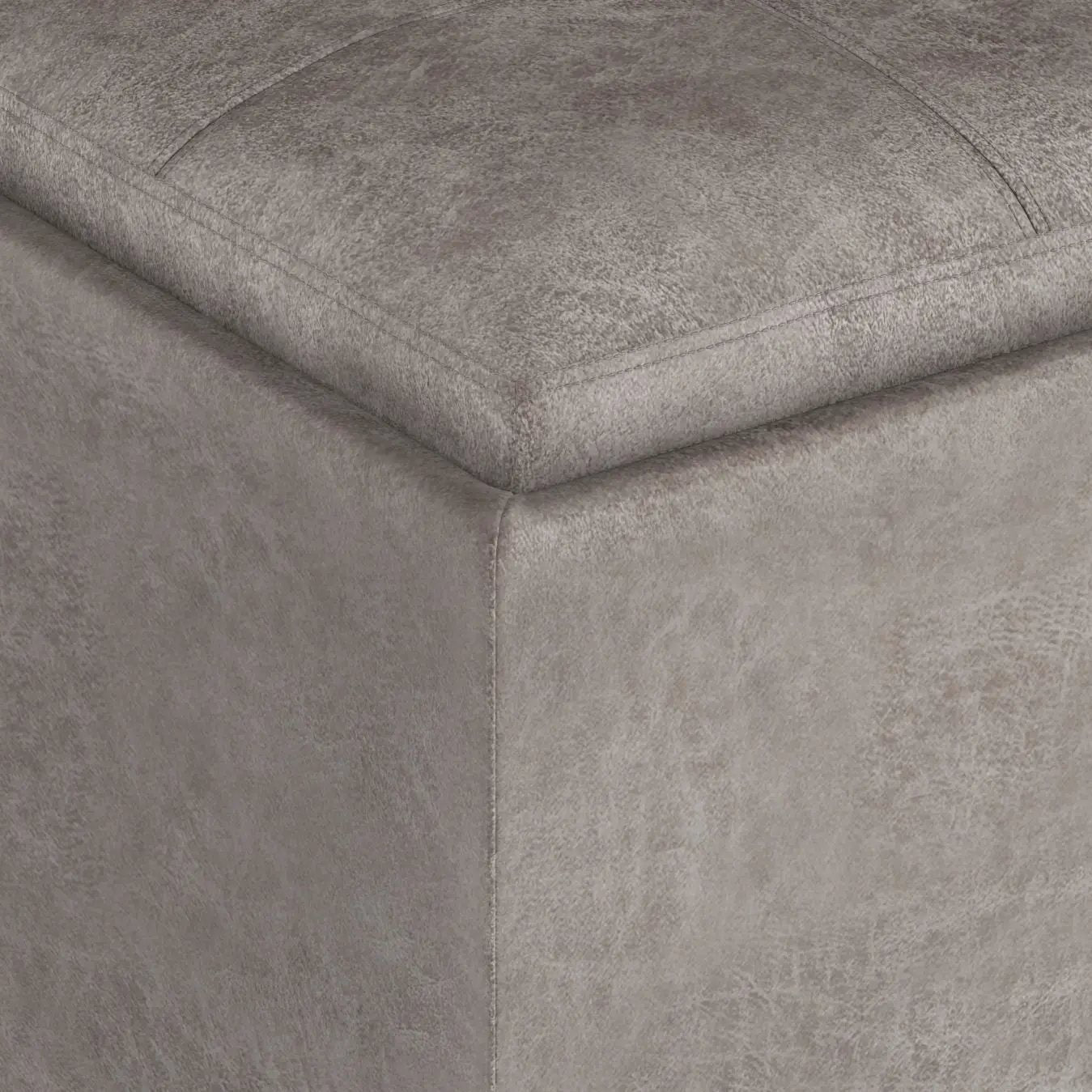Rockwood - Upholstered Cube Storage Ottoman With Tray by HouseOfZazla