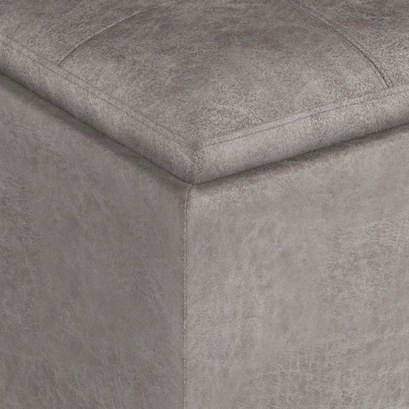 Rockwood - Upholstered Cube Storage Ottoman With Tray by HouseOfZazla