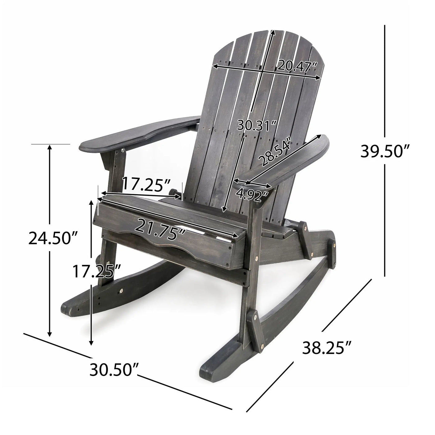 Outdoor Adirondack Rocking Chair With Hand Crafted Details by HouseOfZazla