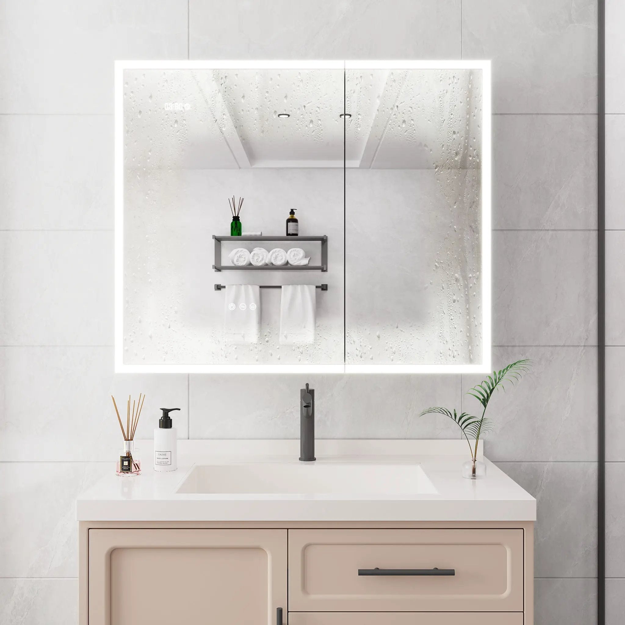 Bathroom Medicine Cabinet With Lights, LED Medicine Cabinet With Mirror, Lighted Medicine Cabinet With Defogger by Unique Piece Furniture