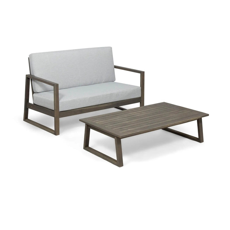 Belgian Loveseat & Coffee Table Set With Water Resistant Cushions by HouseOfZazla