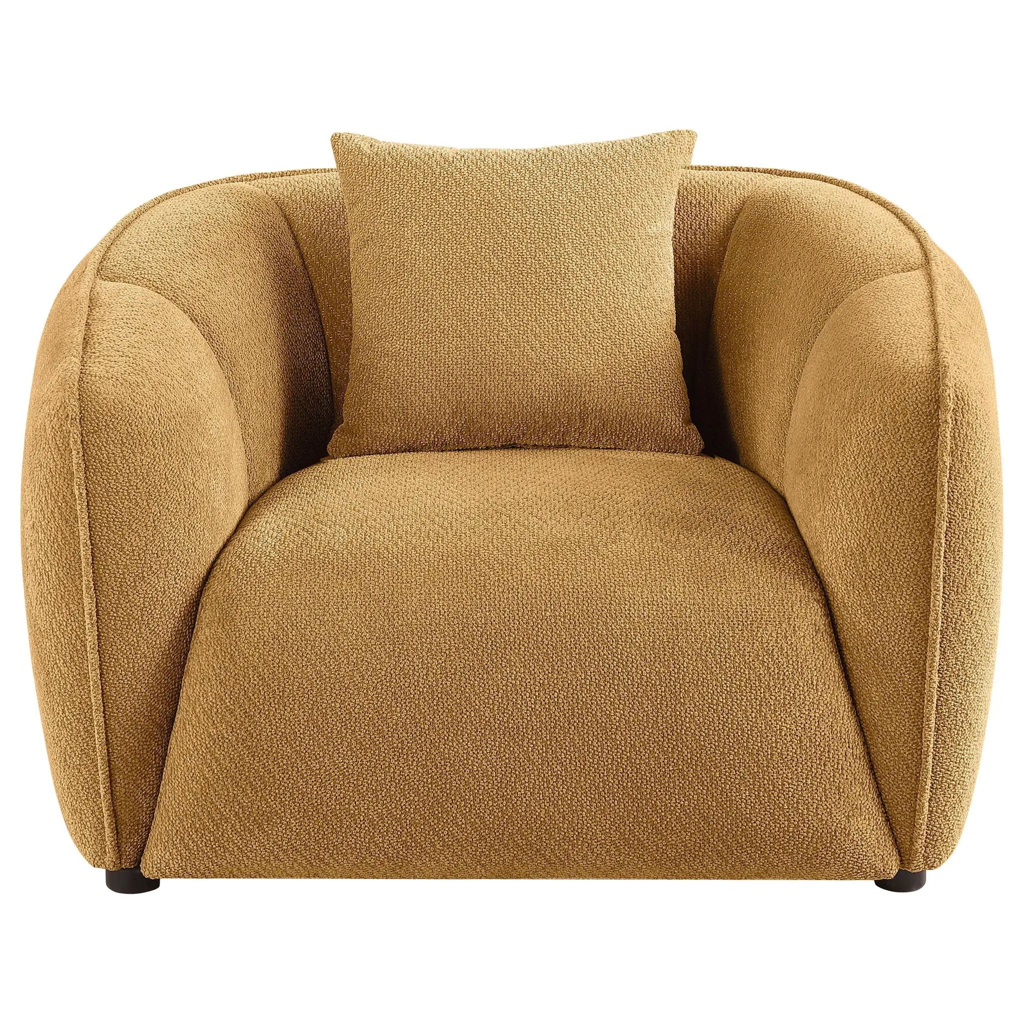 Aleisha Chenille Upholstered Accent Chair Mustard Yellow by Unique Piece Furniture