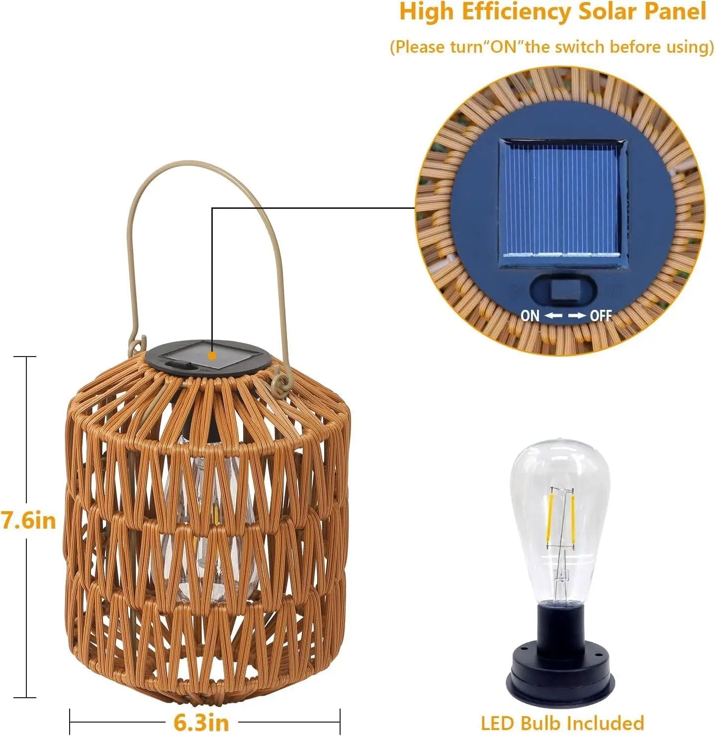 2 Pack Solar Lanterns Outdoor Waterproof by HouseOfZazla
