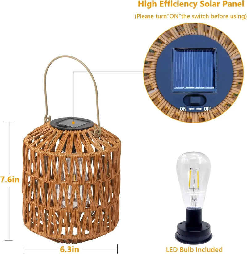 2 Pack Solar Lanterns Outdoor Waterproof by HouseOfZazla
