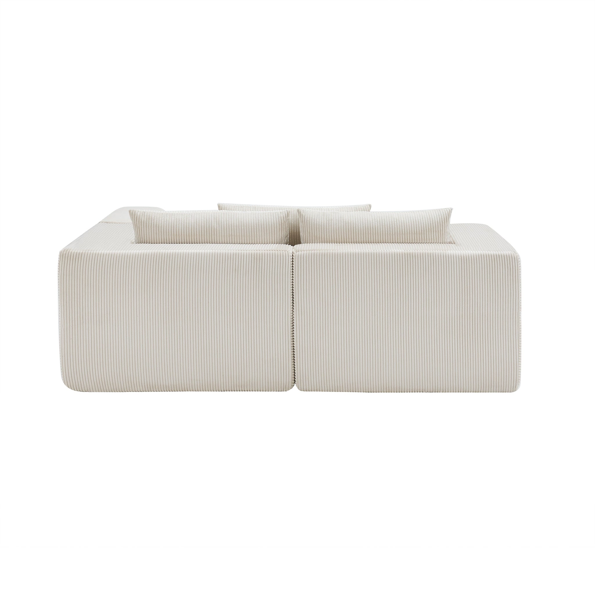 107" Compressed Sectional Sofa (Beige) by HouseOfZazla
