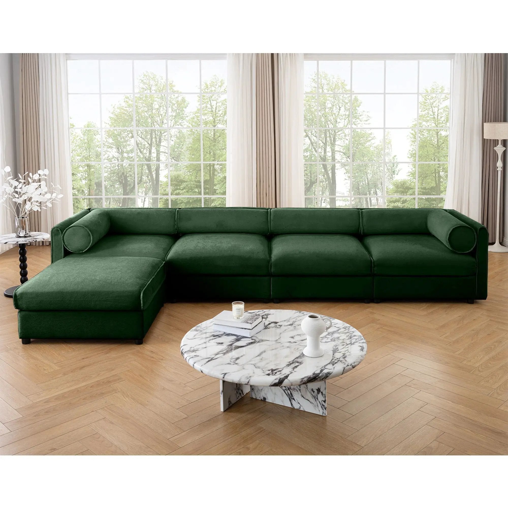 Contemporary Elegant Sofa With Storage And Ottoman by HouseOfZazla