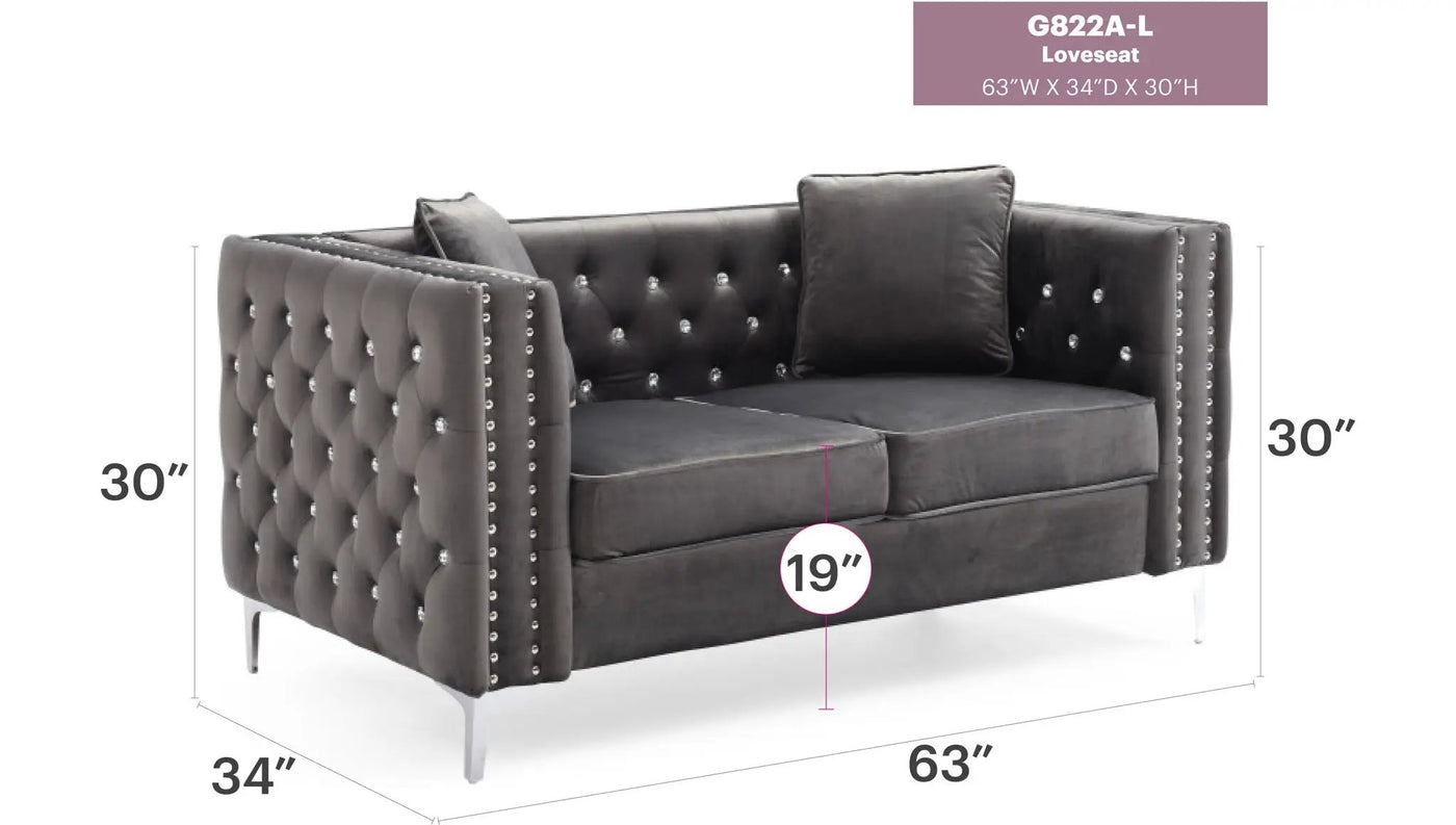 Elegant Track Arm Loveseat by HouseOfZazla