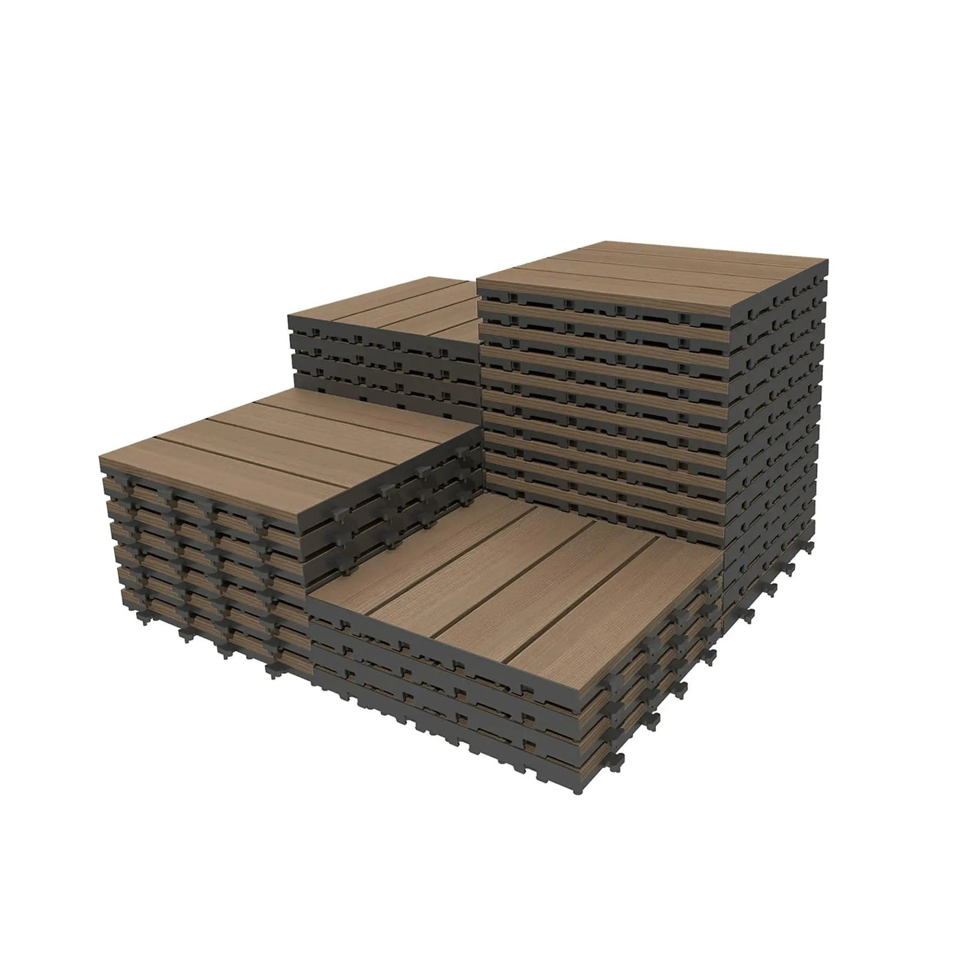36 Pcs Interlocking Deck Tiles, 12" x 12" HDPE Outdoor Flooring by HouseOfZazla