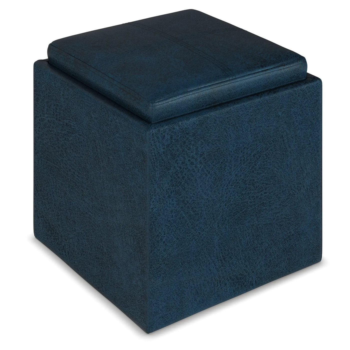 Rockwood - Upholstered Cube Storage Ottoman With Tray by HouseOfZazla