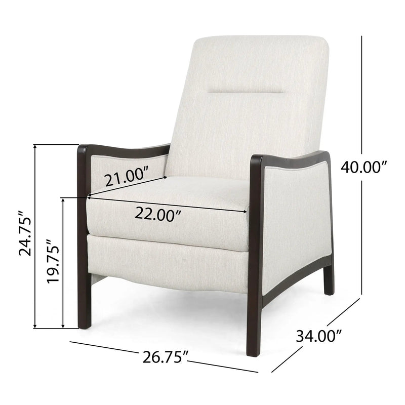 Drury Contemporary Fabric Upholstered Pushback Recliner by HouseOfZazla