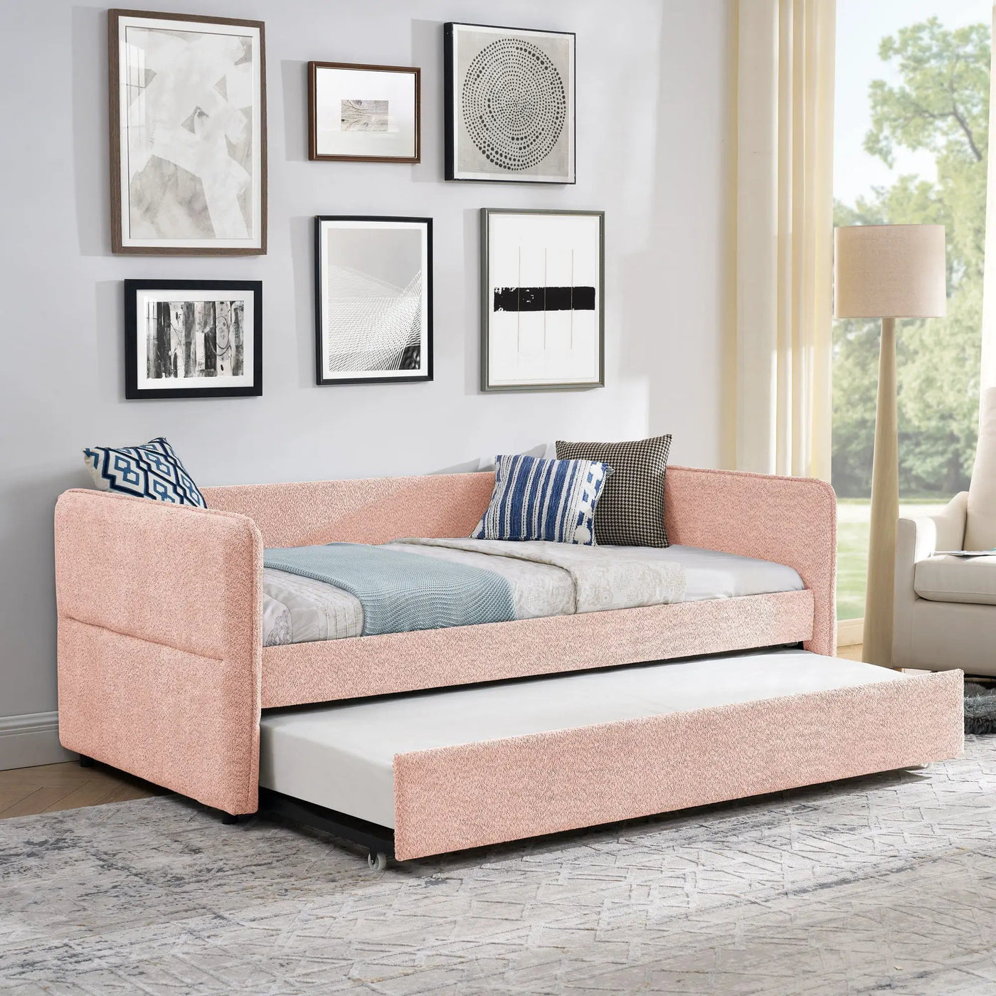 Upholstered Daybed With Pop Up Trundle by Unique Piece Furniture