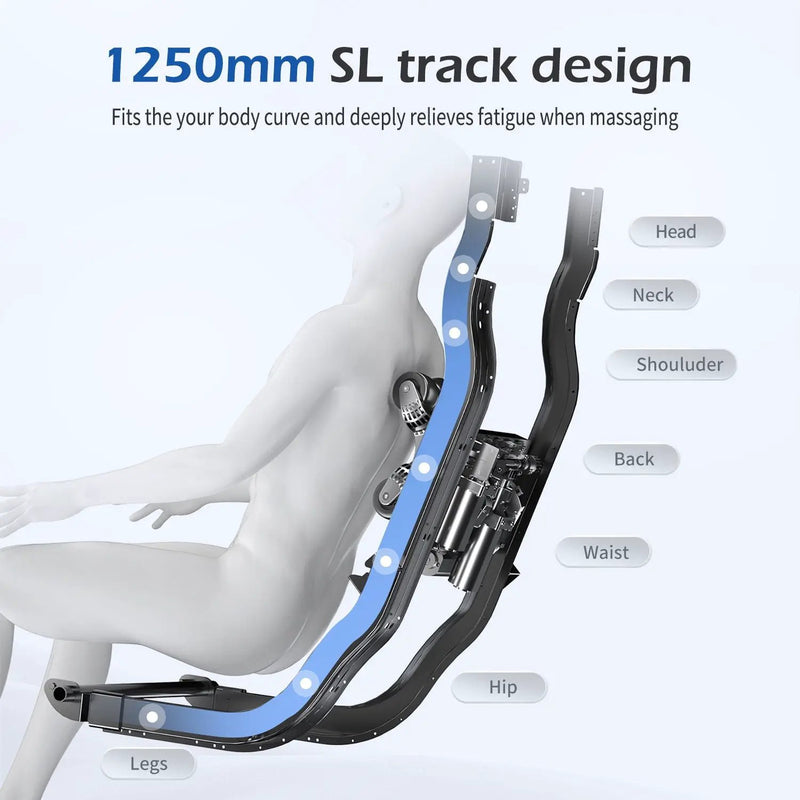 Bosscare - 2023 Brand New Update Gr8686 Massage Chairs With Ai Voice, App Control Sl Track Zero Gravity Full Body Massage Recliner - Gray by HouseOfZazla