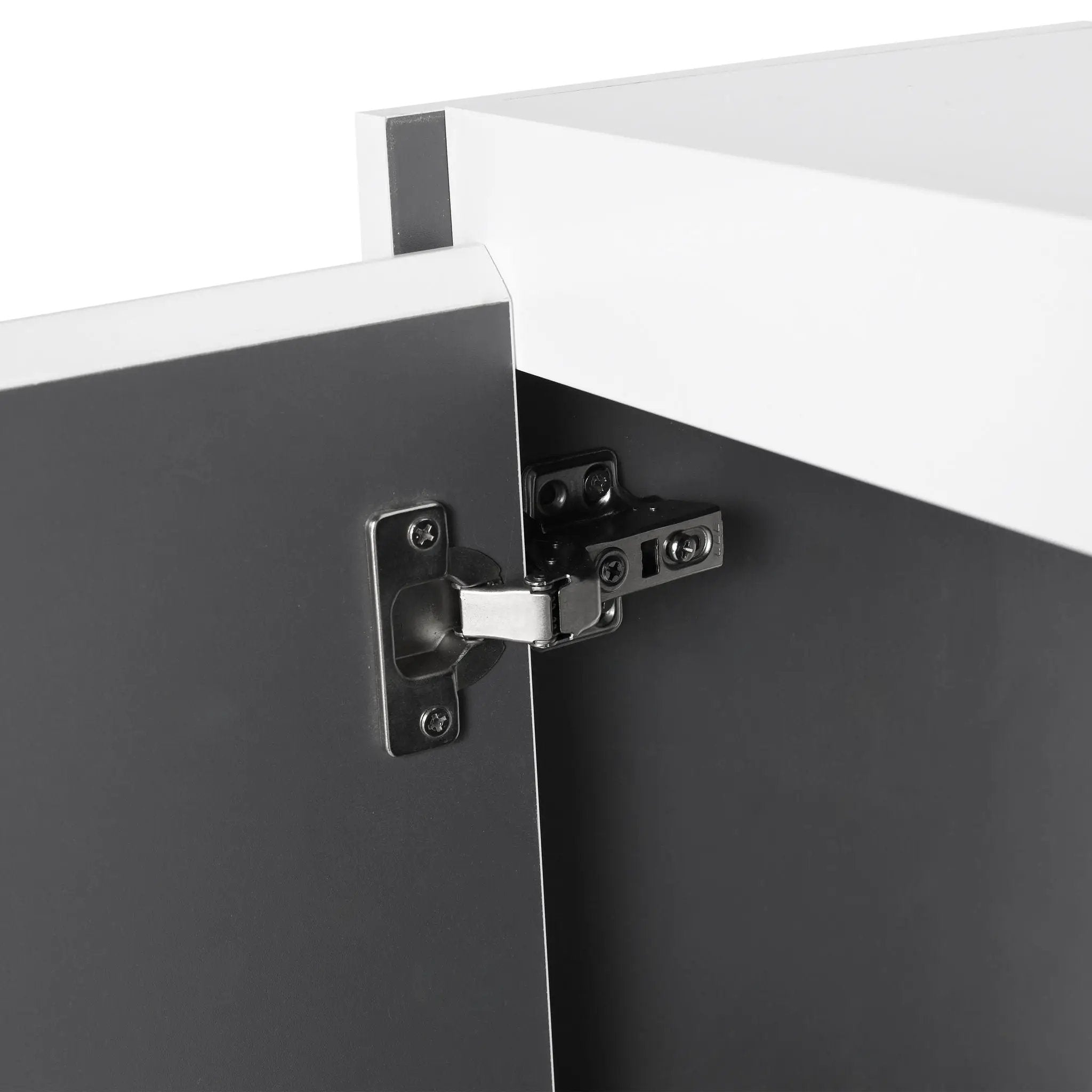 Modern Wall Mounted Bathroom Vanity With Resin Sink And Side Cabinet - Brown Ebony by HouseOfZazla