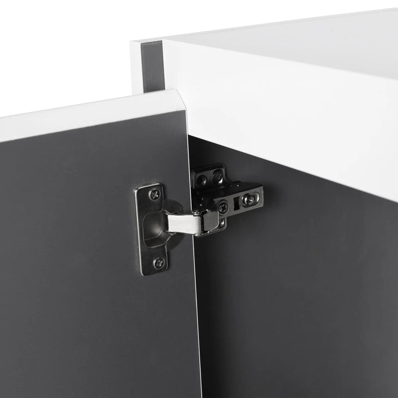 Wall Mounted Bathroom Vanity With Resin Sink And 2 Side Cabinet, 3 Soft Close Drawer - Brown Ebony by HouseOfZazla