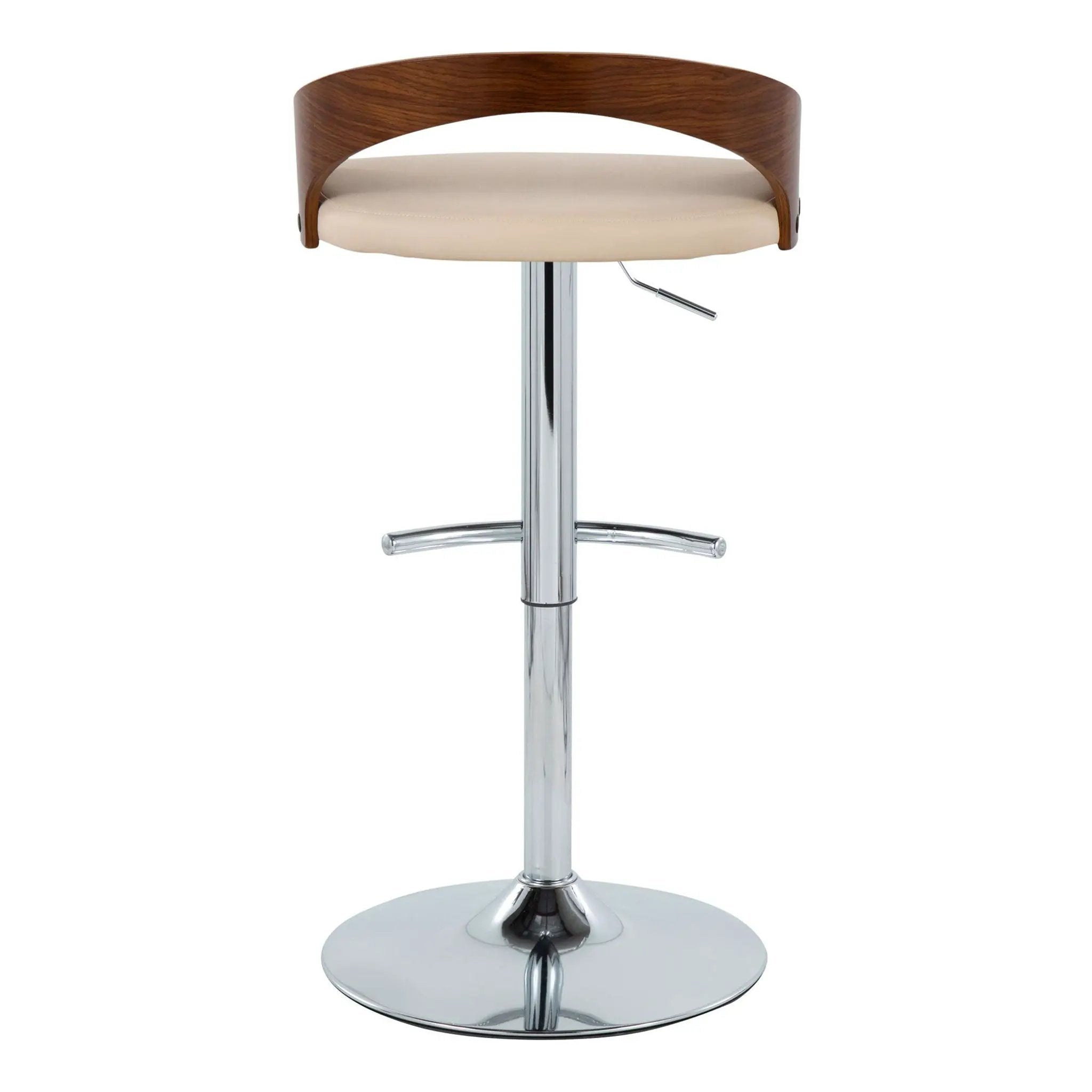 Grotto - Contemporary Adjustable Barstool & Swivel With Rounded T Footrest (Set of 2) by HouseOfZazla