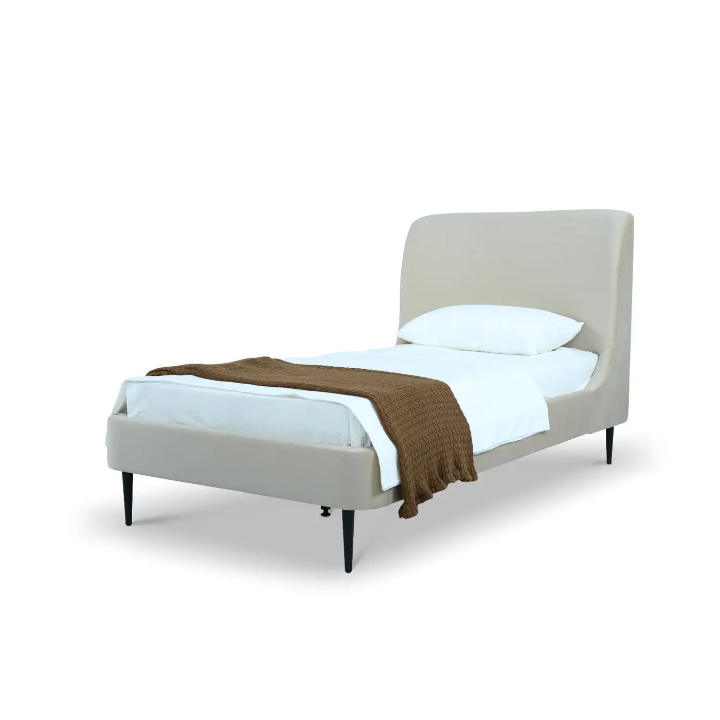 Heather - Upholstered Bed With Curved Headboard by HouseOfZazla