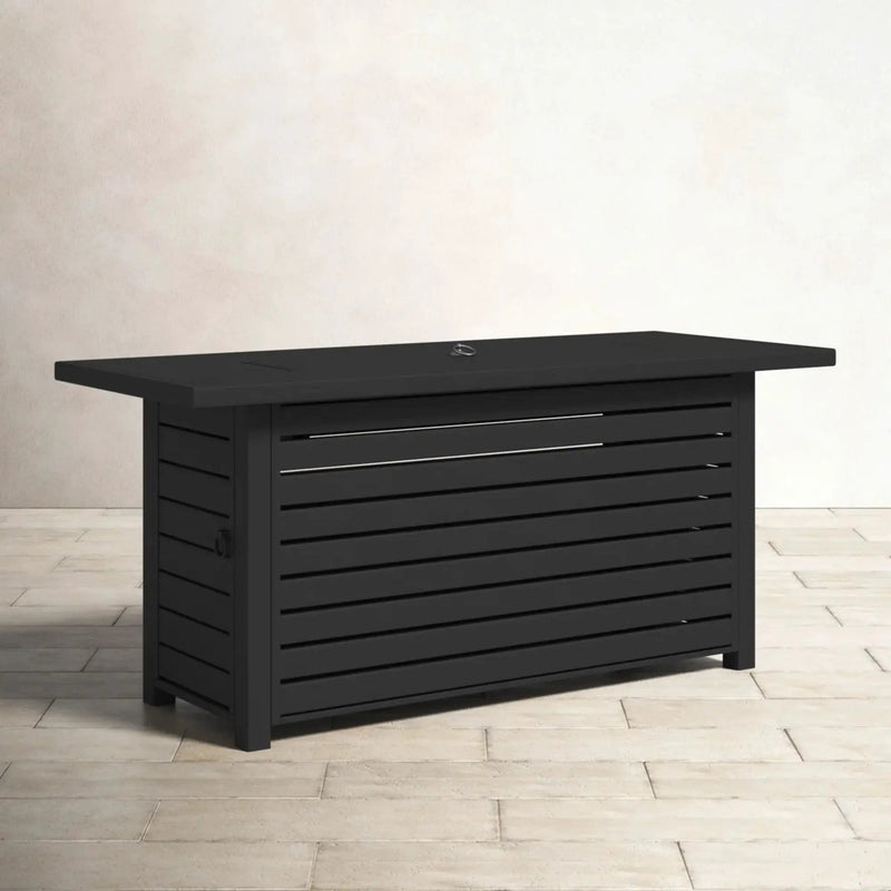 Propane / Gas Outdoor Fire Pit Table With Lid Durable Construction - Black by Unique Piece Furniture