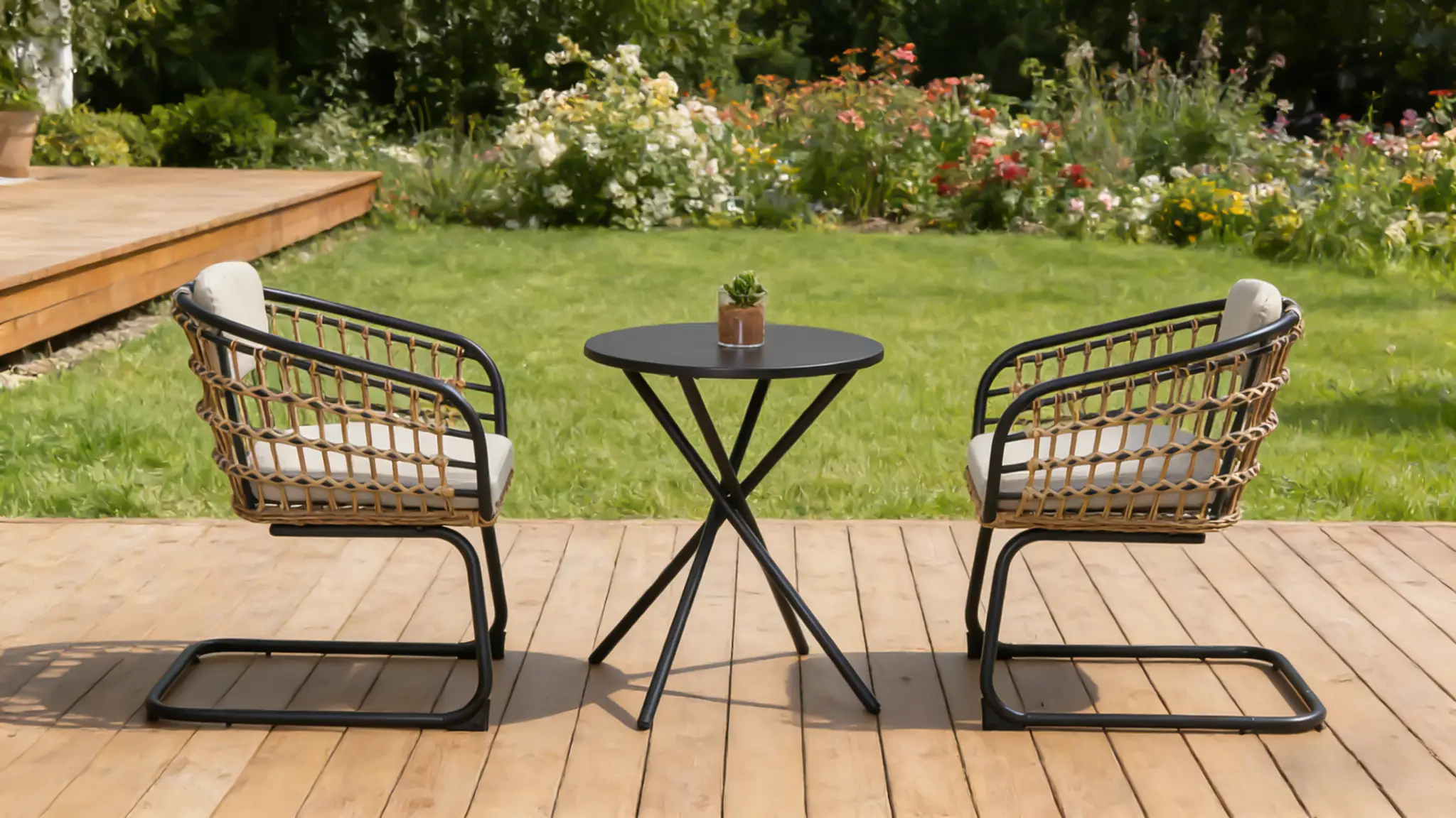 3-Piece Outdoor Wicker Bistro Set by HouseOfZazla