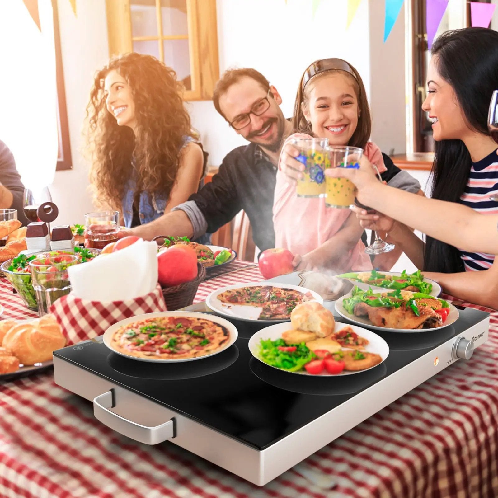 22 x 14 Inch Electric Warming Tray Hot Plate Dish Warmer with Adjustable Temperature by DirectDeals