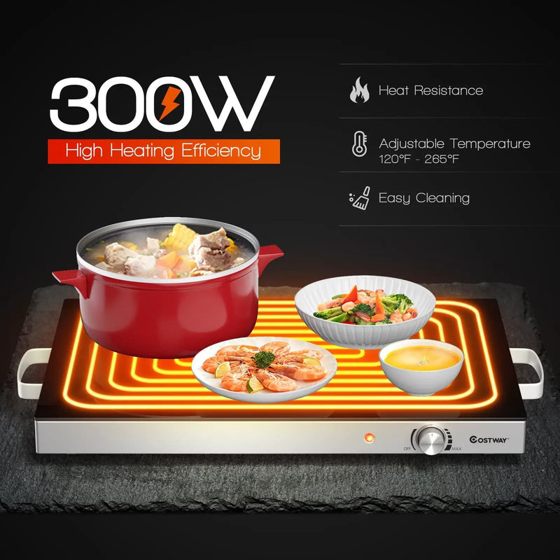 22 x 14 Inch Electric Warming Tray Hot Plate Dish Warmer with Adjustable Temperature by DirectDeals