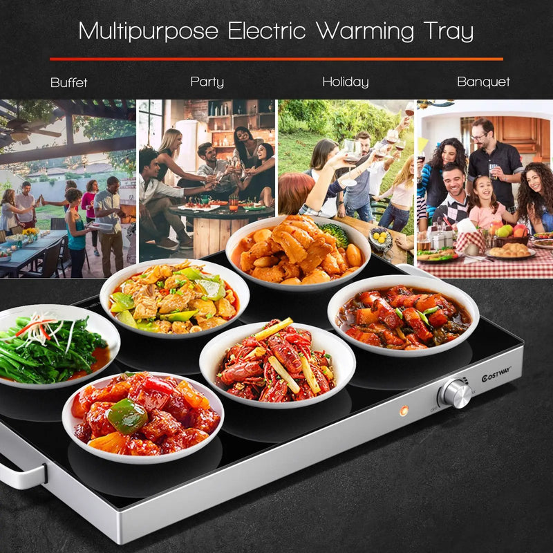 22 x 14 Inch Electric Warming Tray Hot Plate Dish Warmer with Adjustable Temperature by DirectDeals