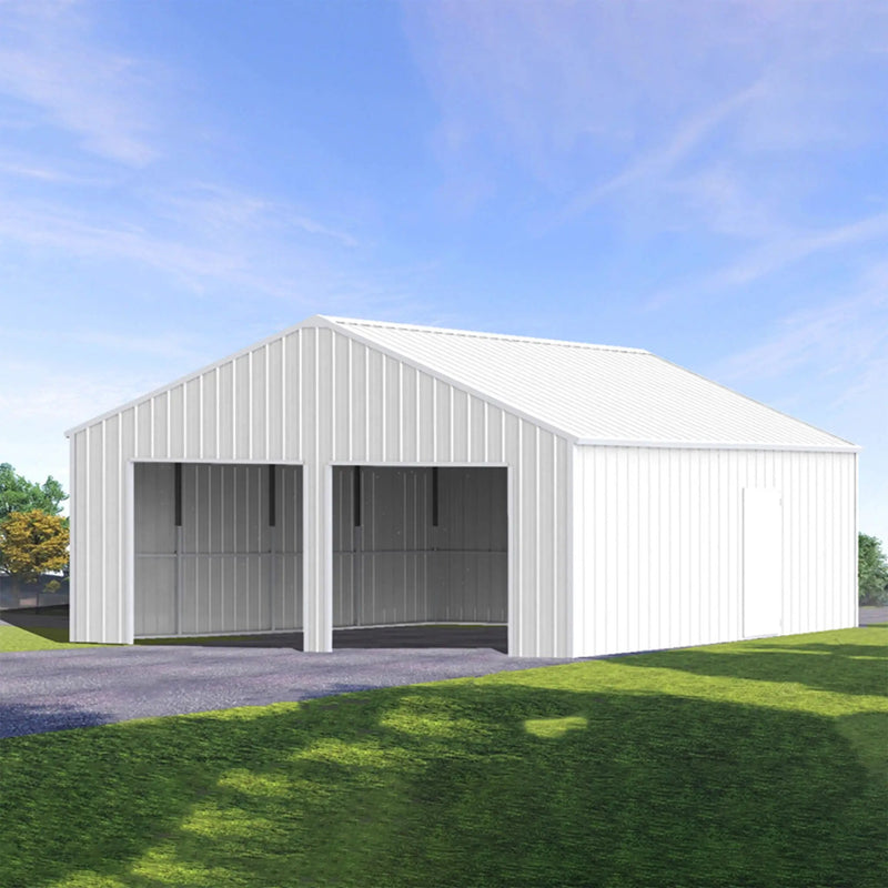 [22X23FT] Alora Heavy-Duty Double Garage Steel Barn Storage Shed (SAK94567) by SAKSBY WHOLESALE