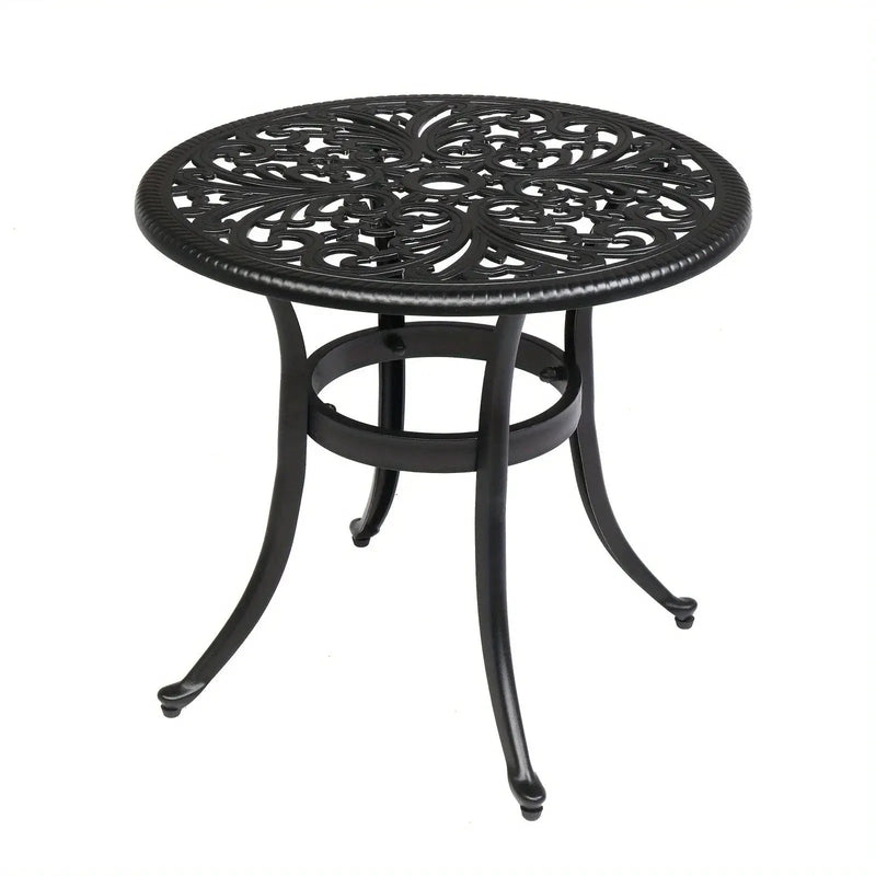 Round Cast Aluminum Patio Side Table by House Of Avana