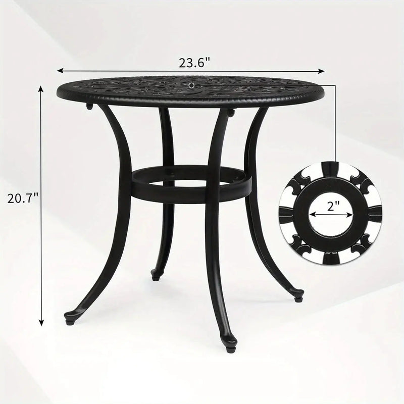 Round Cast Aluminum Patio Side Table by House Of Avana