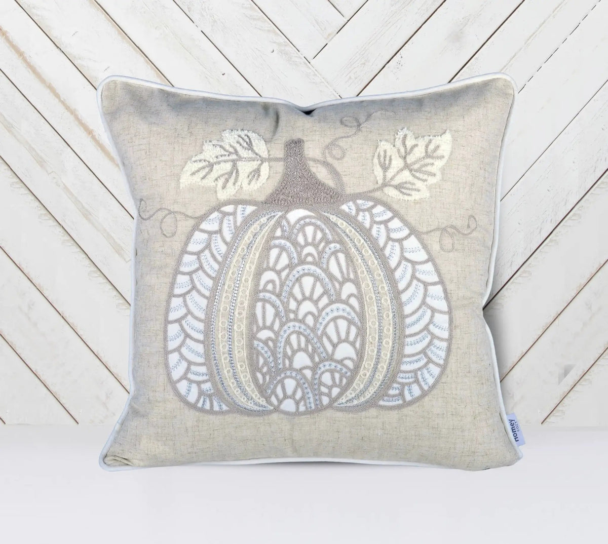 Lace Embroidered Pumpkin Throw Pillow – Set of 2 by HouseOfZazla