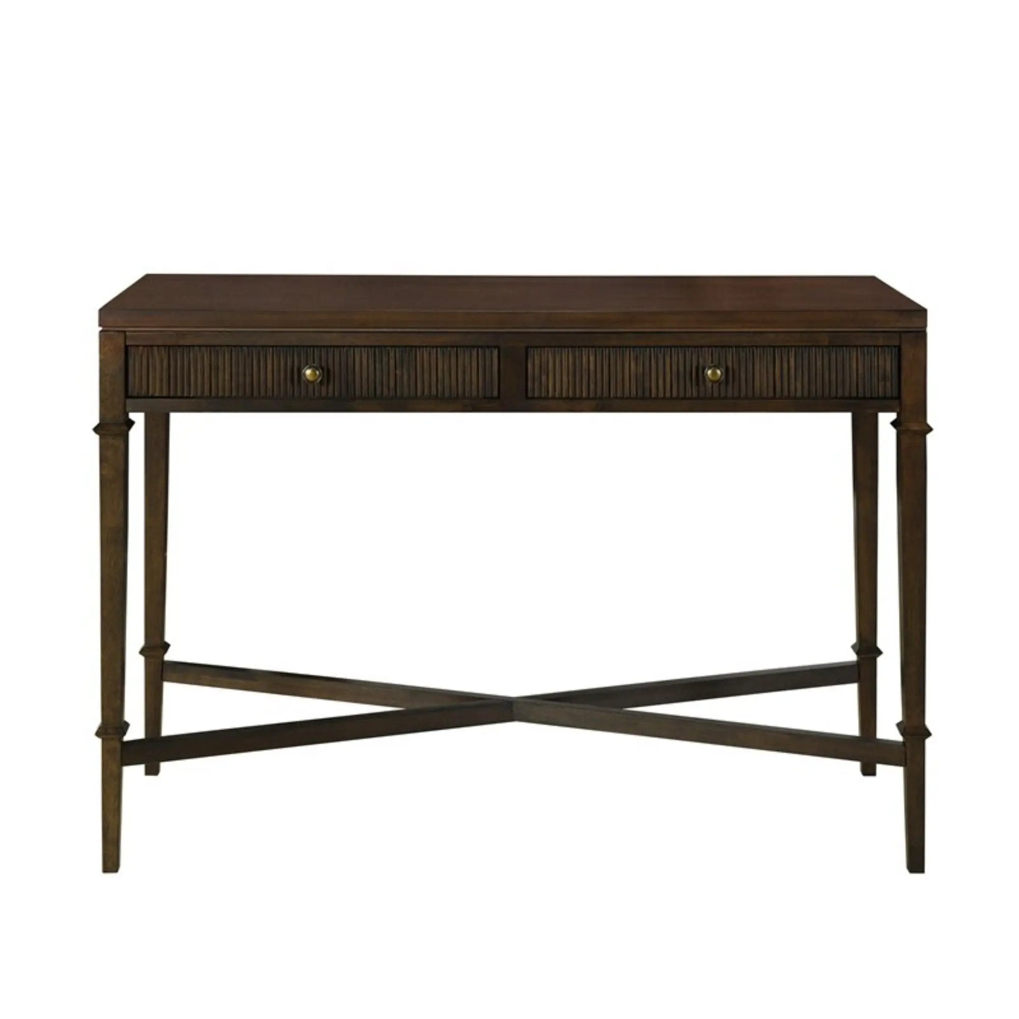 Fluted 2 Drawer Storage Console Table - Brown by HouseOfZazla
