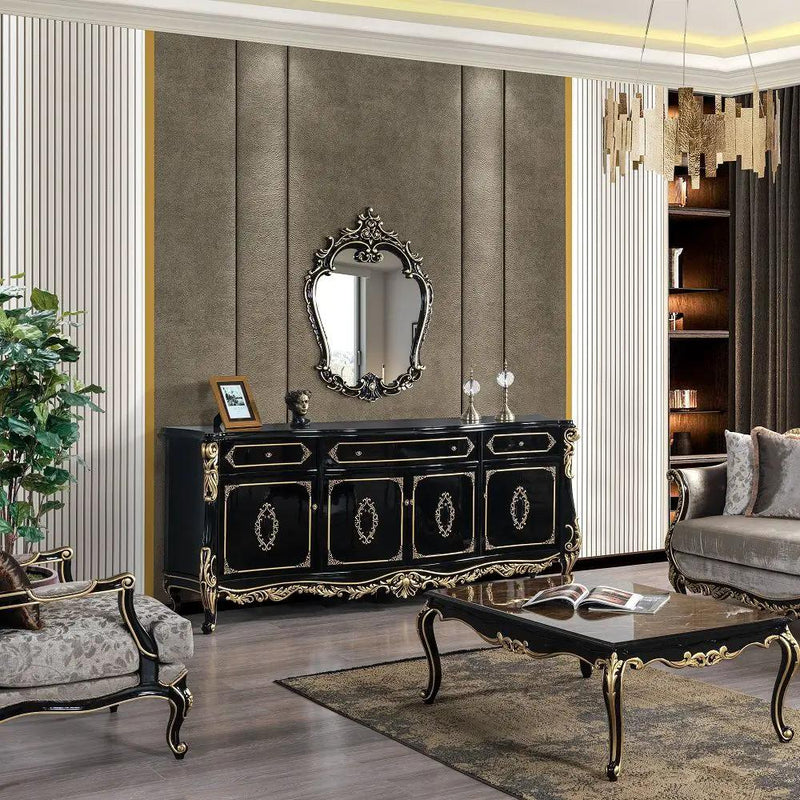 Betria - Mirror - Gold & Black by Unique Piece Furniture