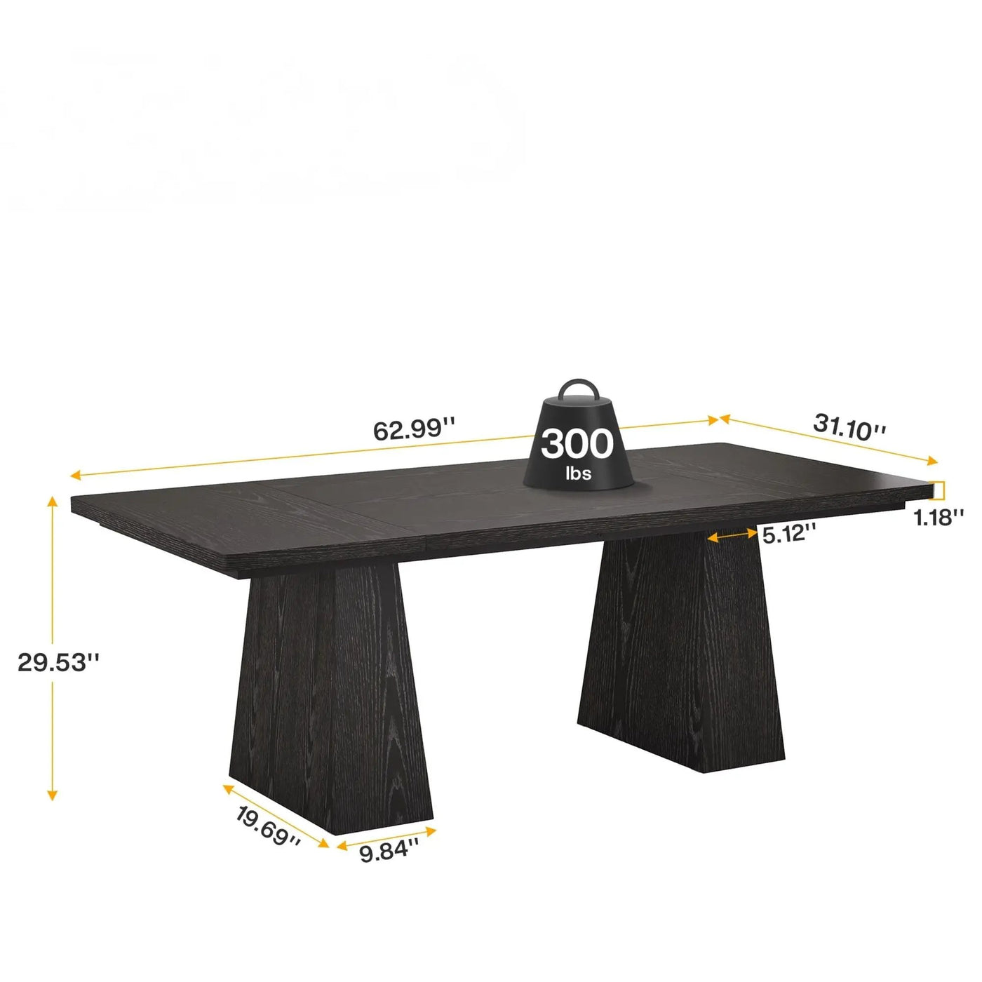 Executive Desk, Workstation With Double Pedestal For Home Office by HouseOfZazla