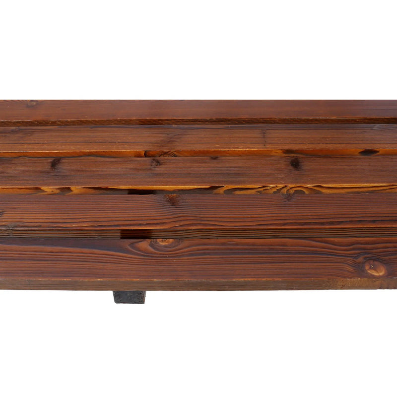 Rustic Country 2 Person Wooden Wagon Wheel Bench With Slatted Seat And Backrest - Brown by HouseOfZazla