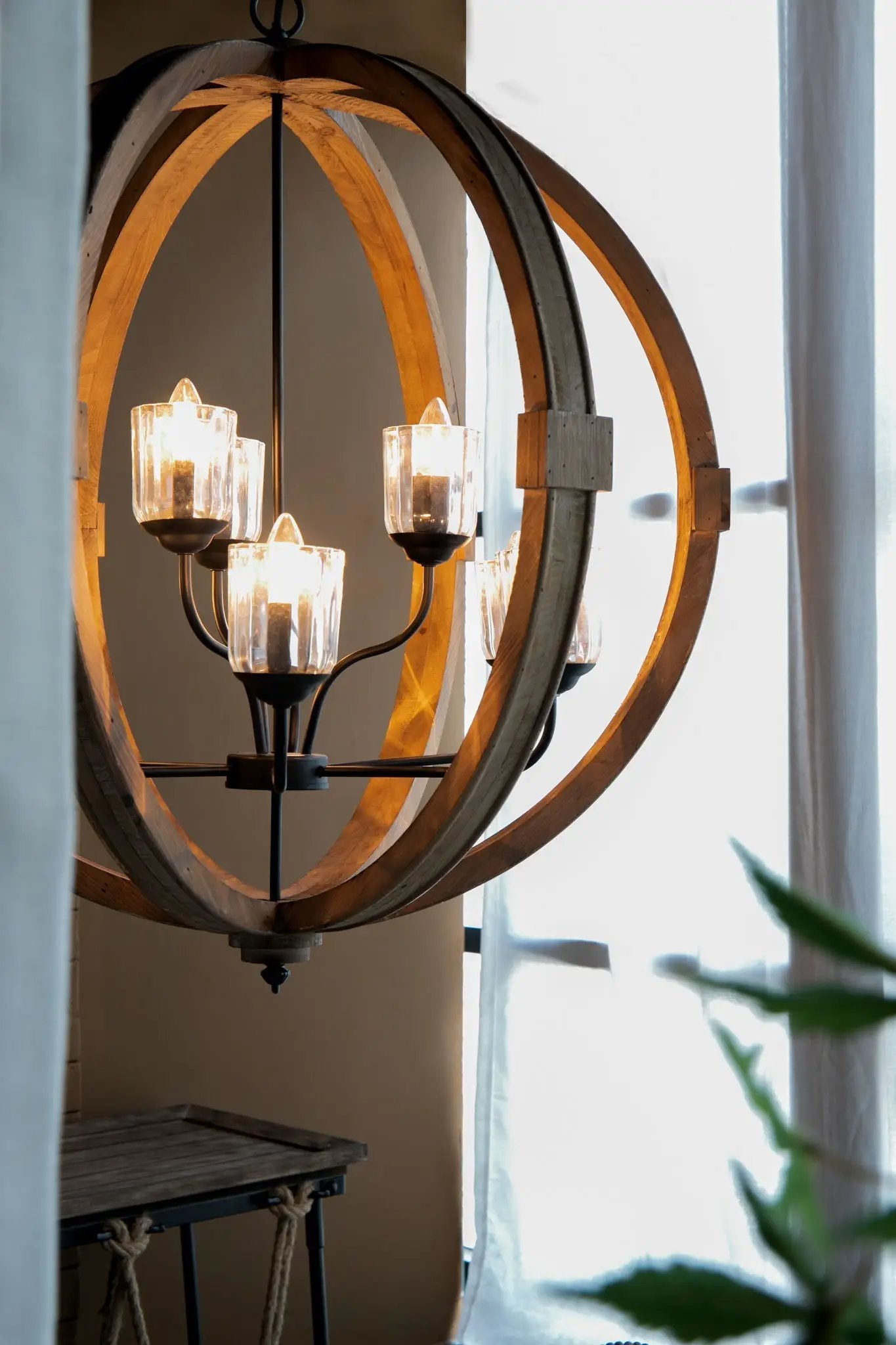 Chandelier, Hanging Light Fixture With Adjustable Chain For Kitchen, Bulb Not Included by HouseOfZazla