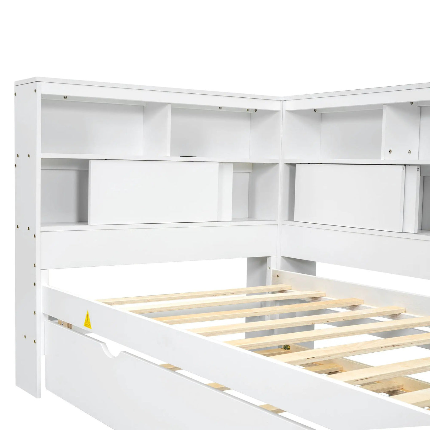 Daybed With Storage Shelves, USB Charging, And Trundle Bed by HouseOfZazla