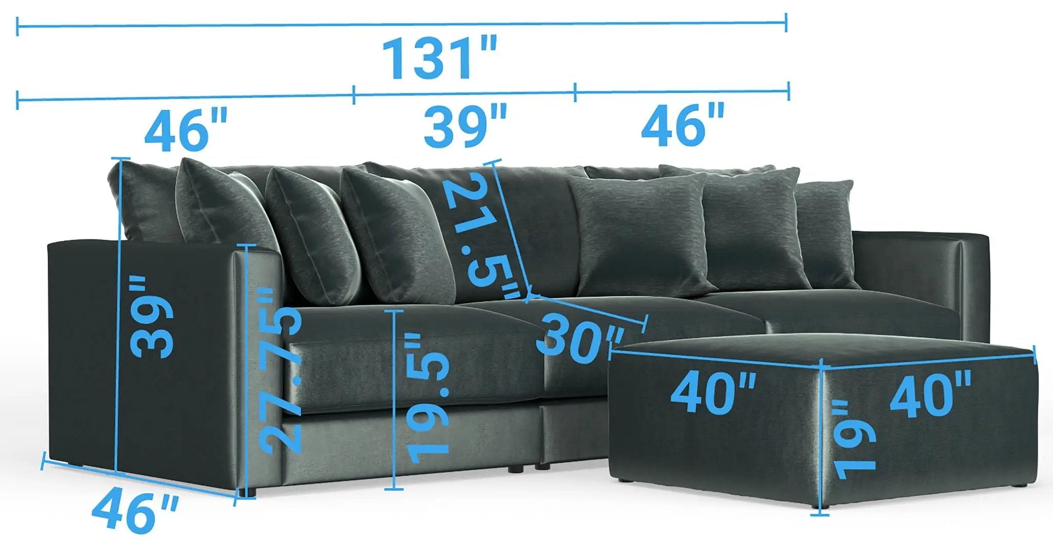Remington - Modular Sofa And Cocktail Ottoman by Unique Piece Furniture