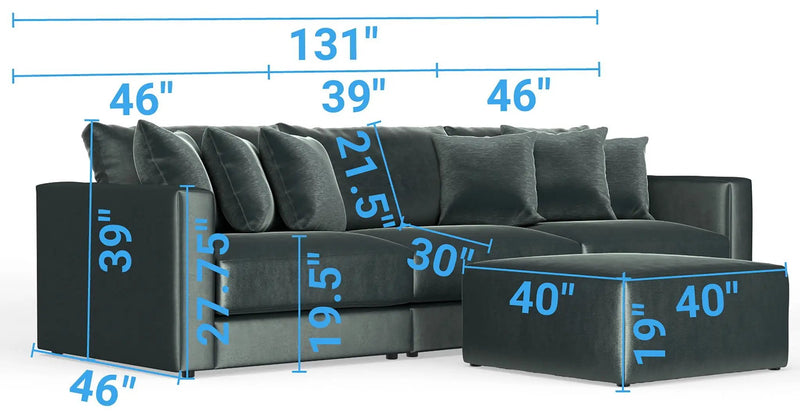 Remington - Modular Sofa And Cocktail Ottoman by Unique Piece Furniture