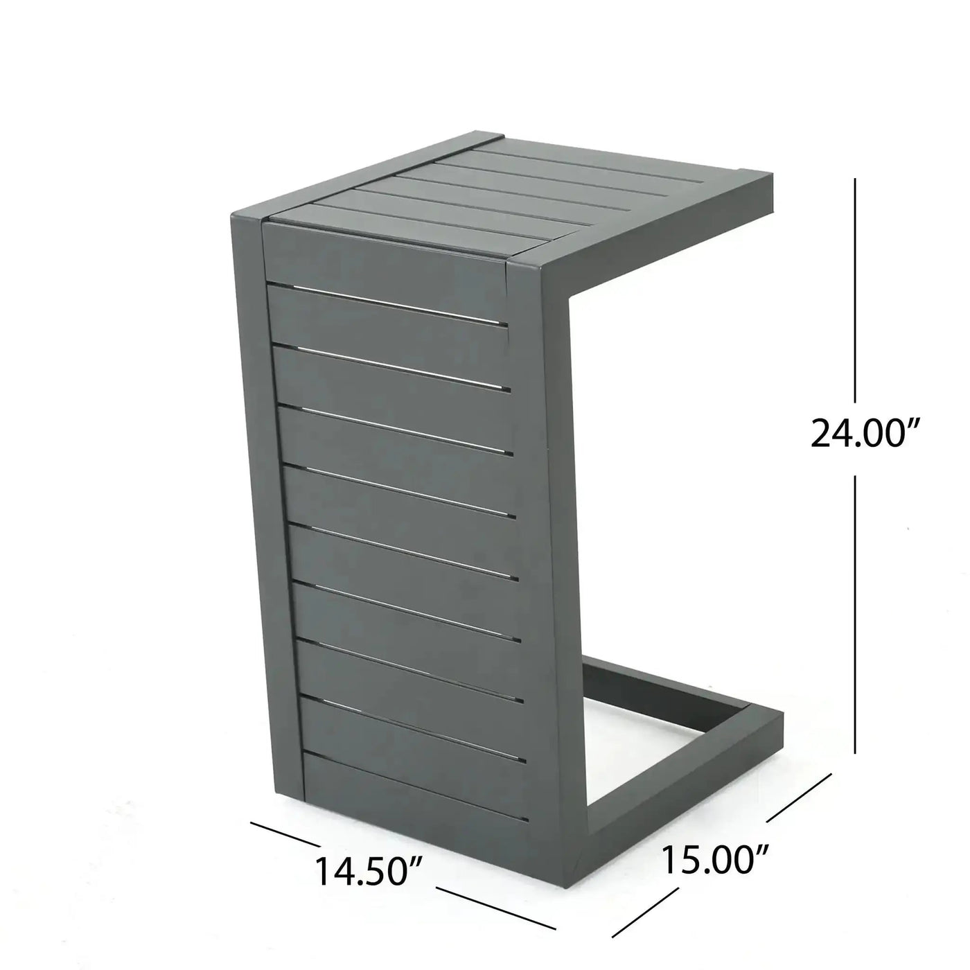 Aluminum Outdoor C-Shaped Side Table for Patio by HouseOfZazla