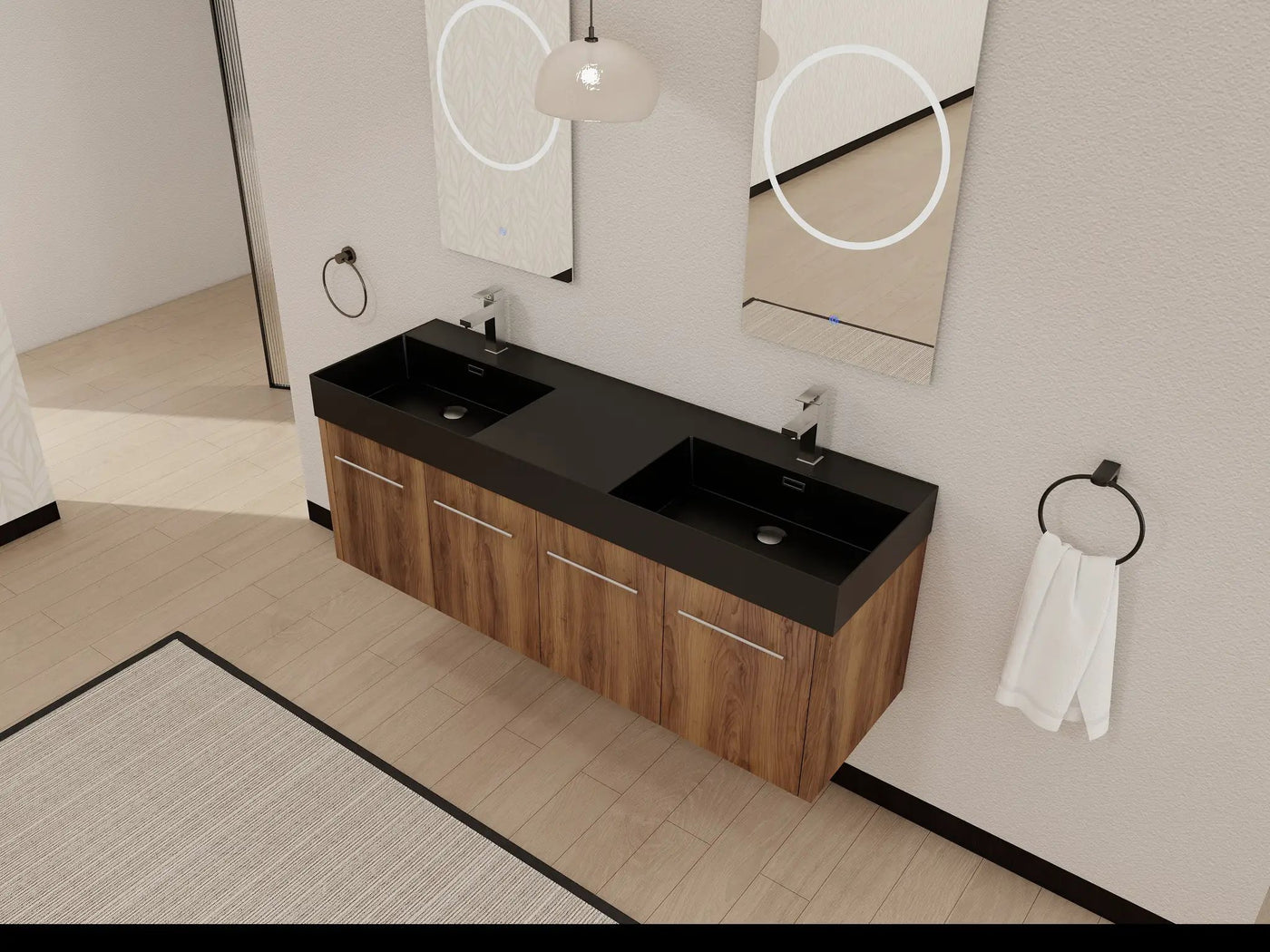 60 Inch Wall-Mounted Bathroom Vanity with Sink by HouseOfZazla
