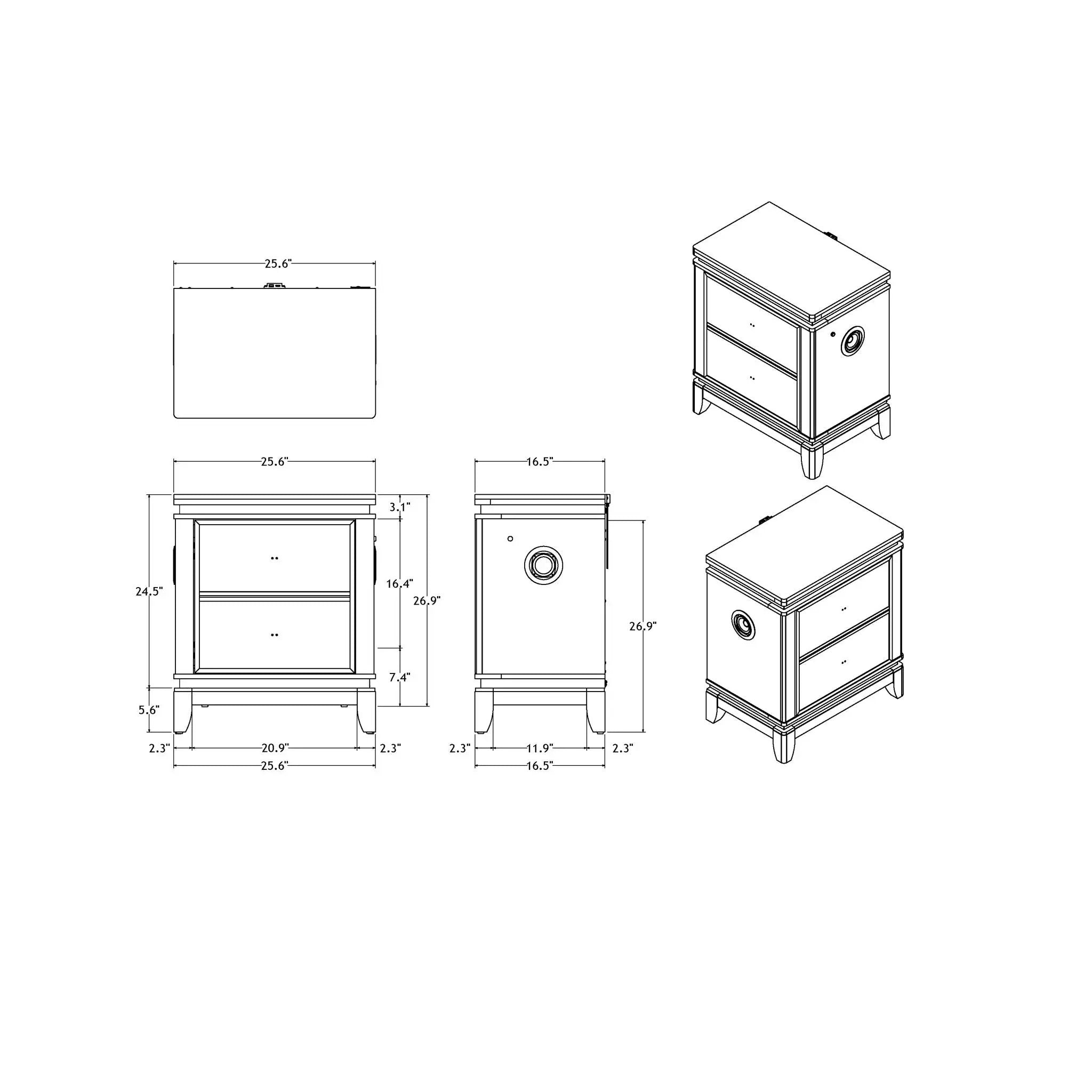 Adalid - Nightstand With Cooler, USB And Speaker - White by HouseOfZazla