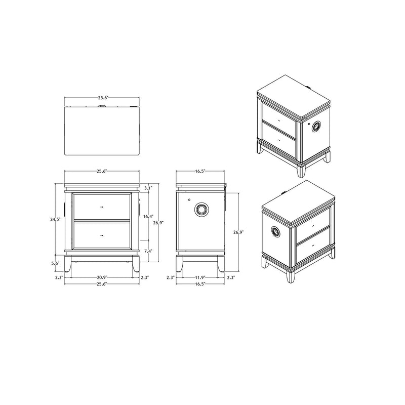 Adalid - Nightstand With Cooler, USB And Speaker - White by Unique Piece Furniture
