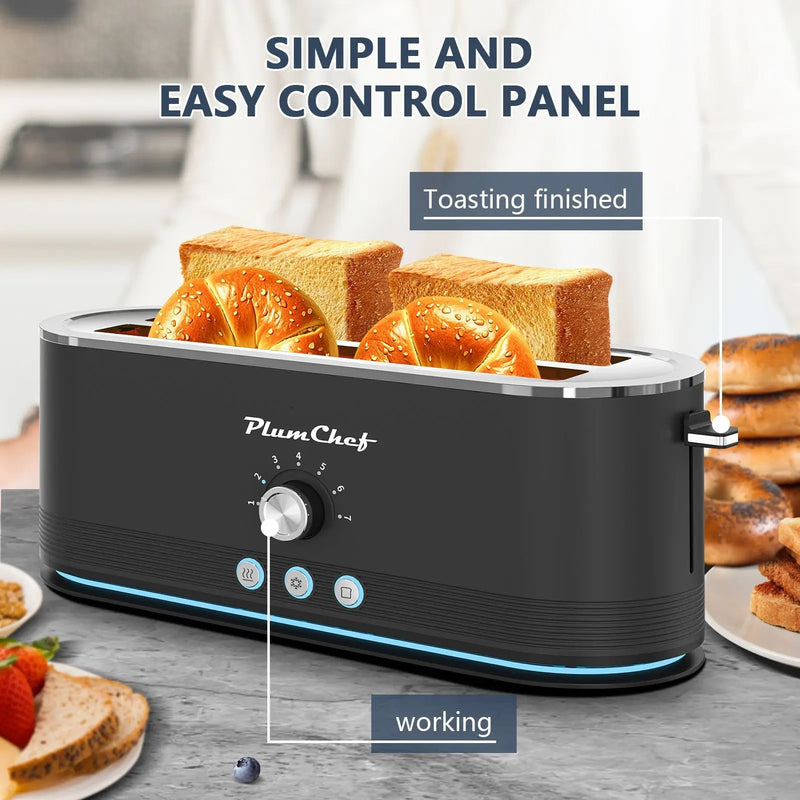 4-Slice Stainless Steel Toaster with 7 Browning Settings by HouseOfZazla