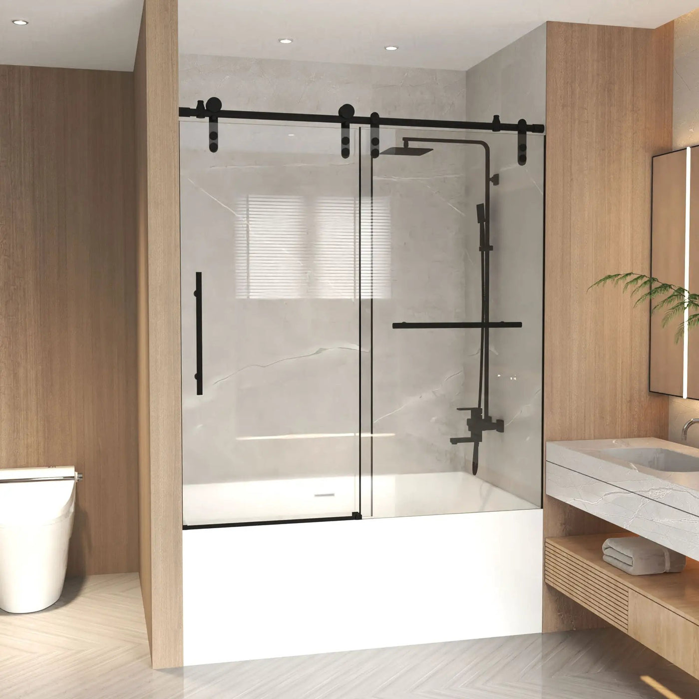 Frameless Sliding Bathtub Door With Frame by HouseOfZazla
