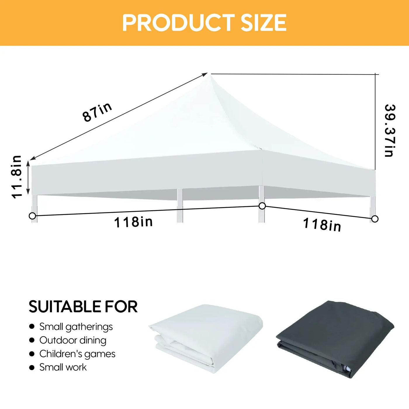 Canopy Replacement Top with 4 Pack W8 Bags (Frame Not Included) by HouseOfZazla