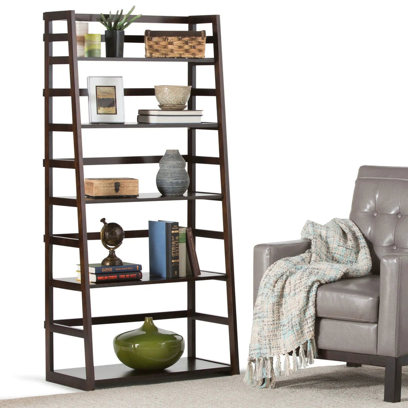 Acadian - Handcrafted Ladder Shelf Bookcase by HouseOfZazla